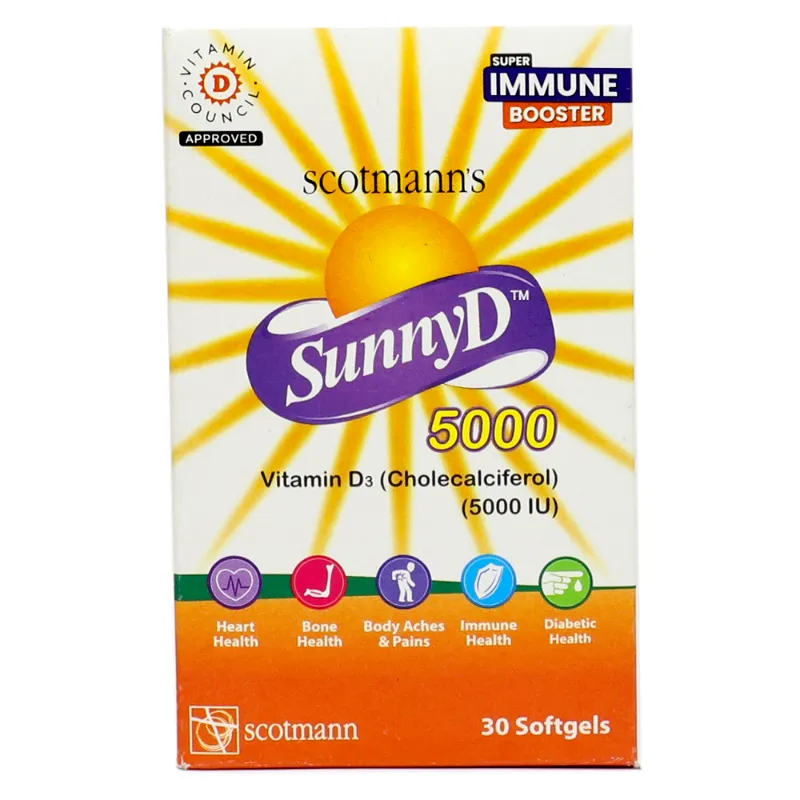 SunnyD 5000 IU Softgel Capsules Uses, Side effects & Price in Pakistan